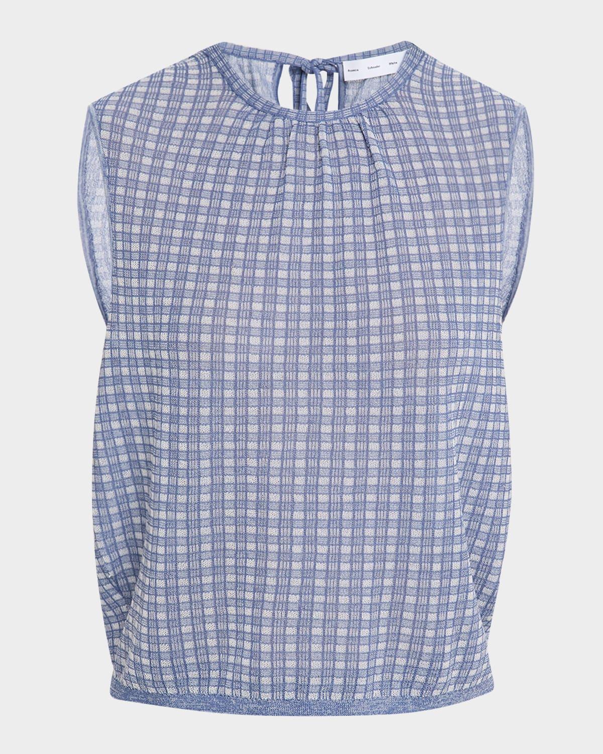 bradley sleeveless knit plaid top