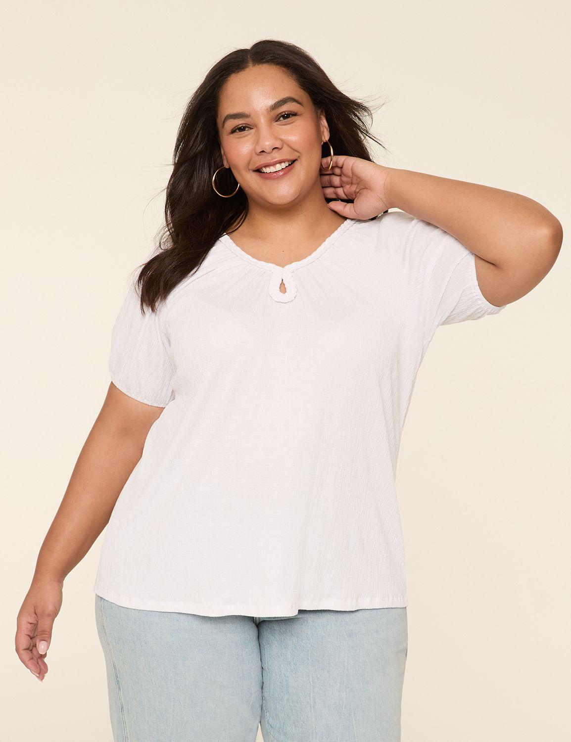braided keyhole-neck top