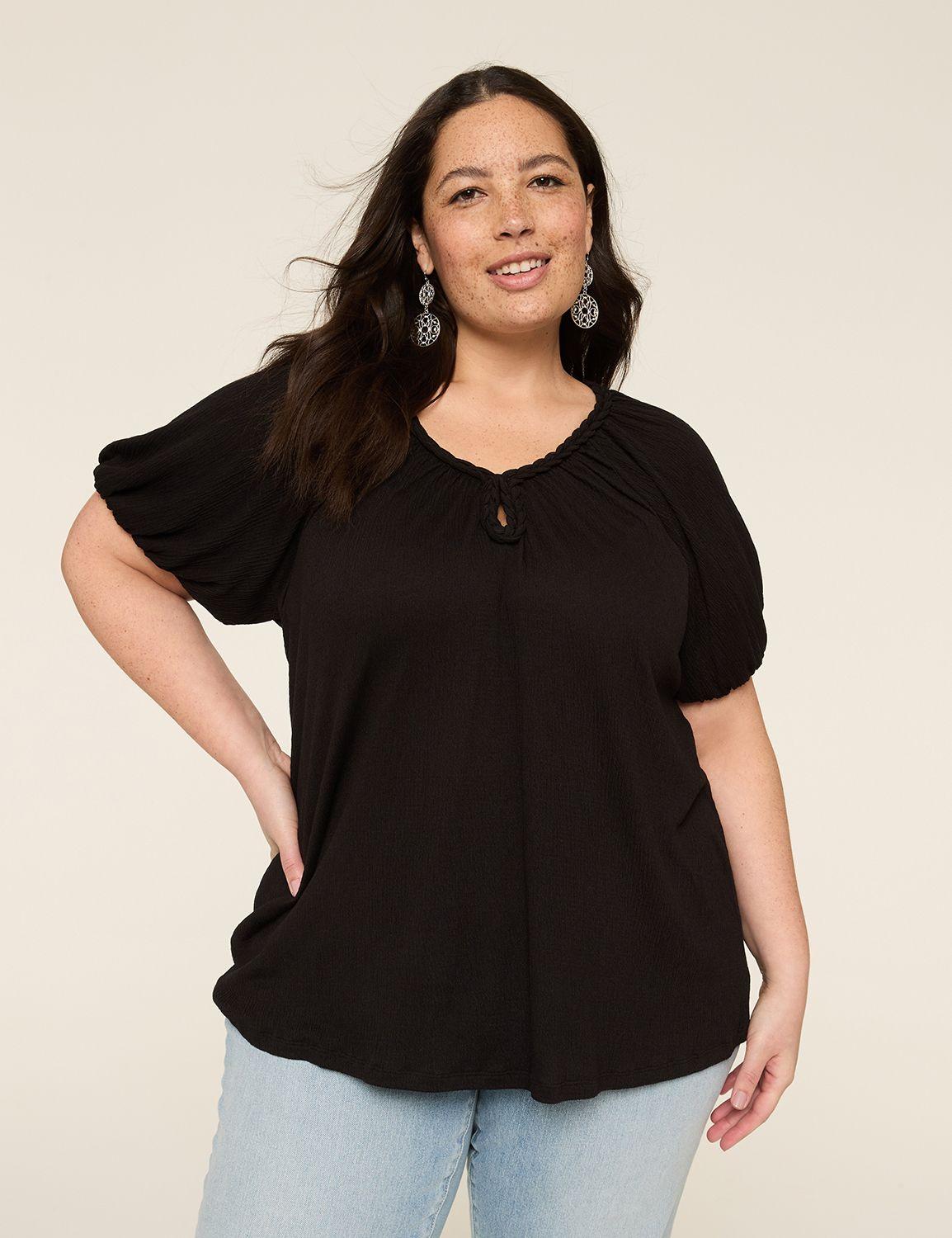 braided keyhole-neck top