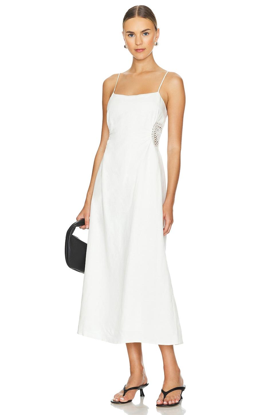 brant spaghetti strap midi dress