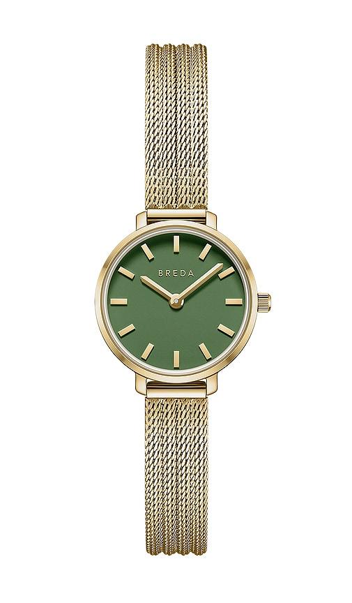 breda beverly mesh watch in metallic gold.