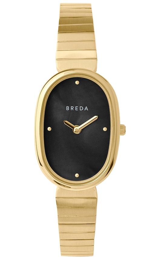 breda jane watch in metallic gold.