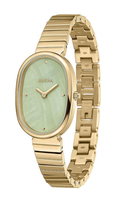 breda jane watch in metallic gold.