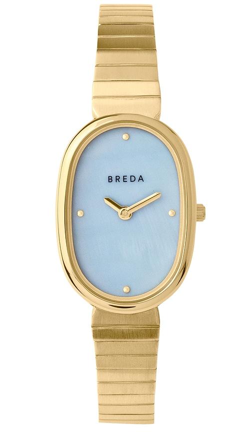 breda jane watch in metallic gold.
