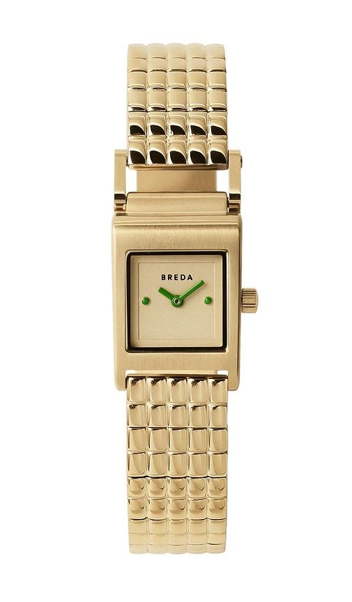breda revel watch in metallic gold.