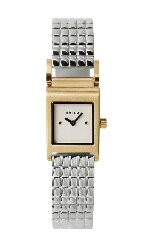 breda revel watch in metallic silver.
