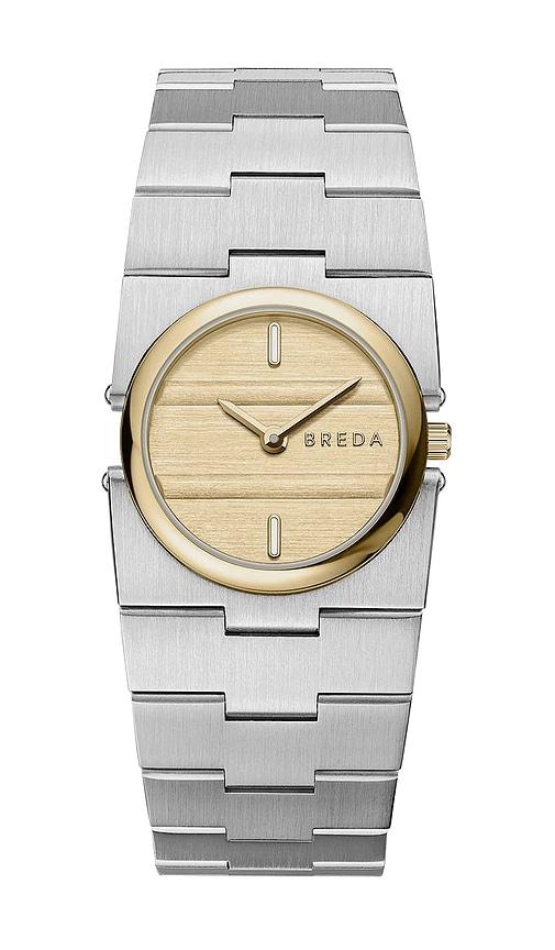 breda sync watch in metallic silver.
