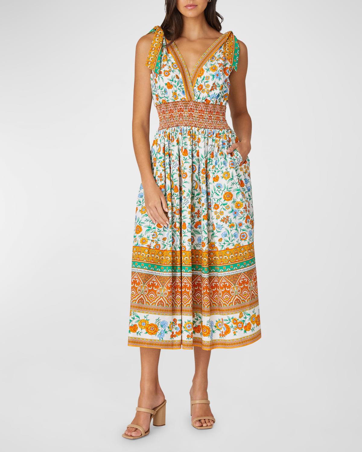 bree tie-shoulder midi dress