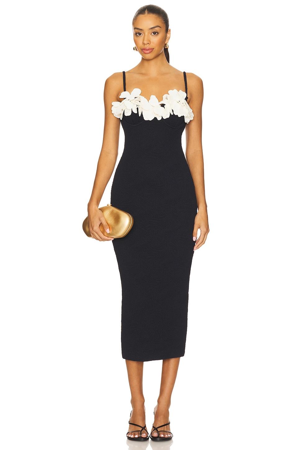 breeze jacquard colorblock midi dress