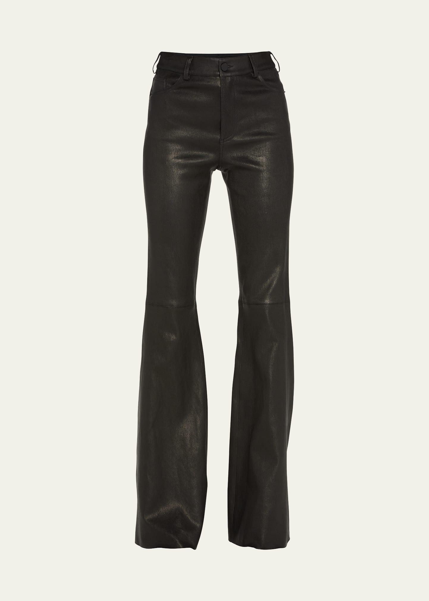 brent high-waist leather bell pants