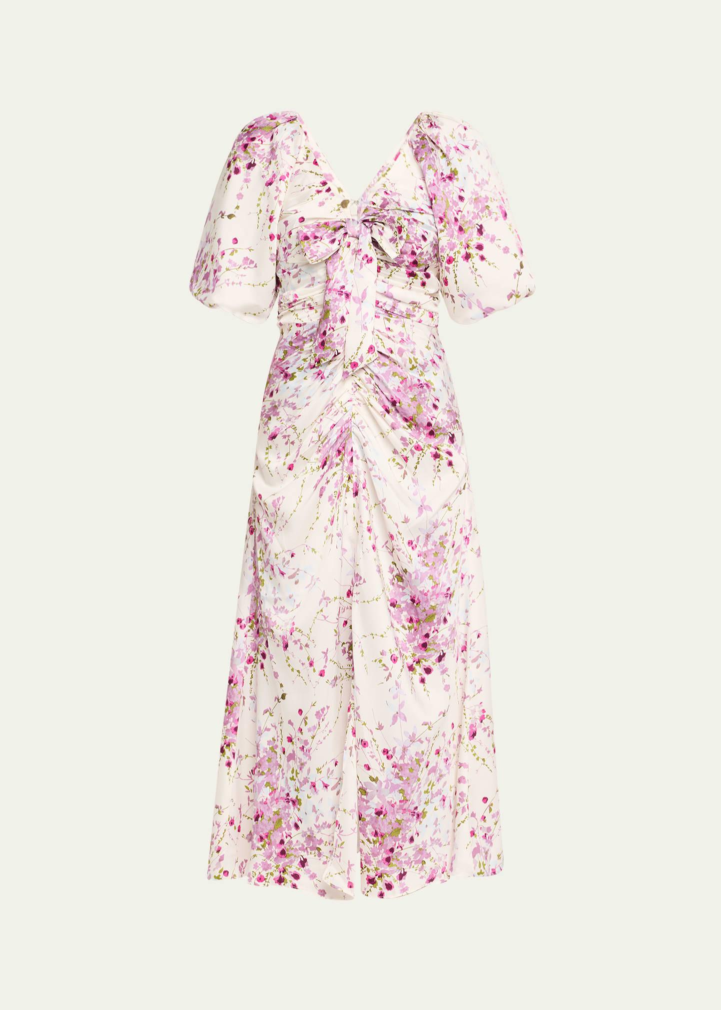 brenton puff-sleeve midsummer bloom dress