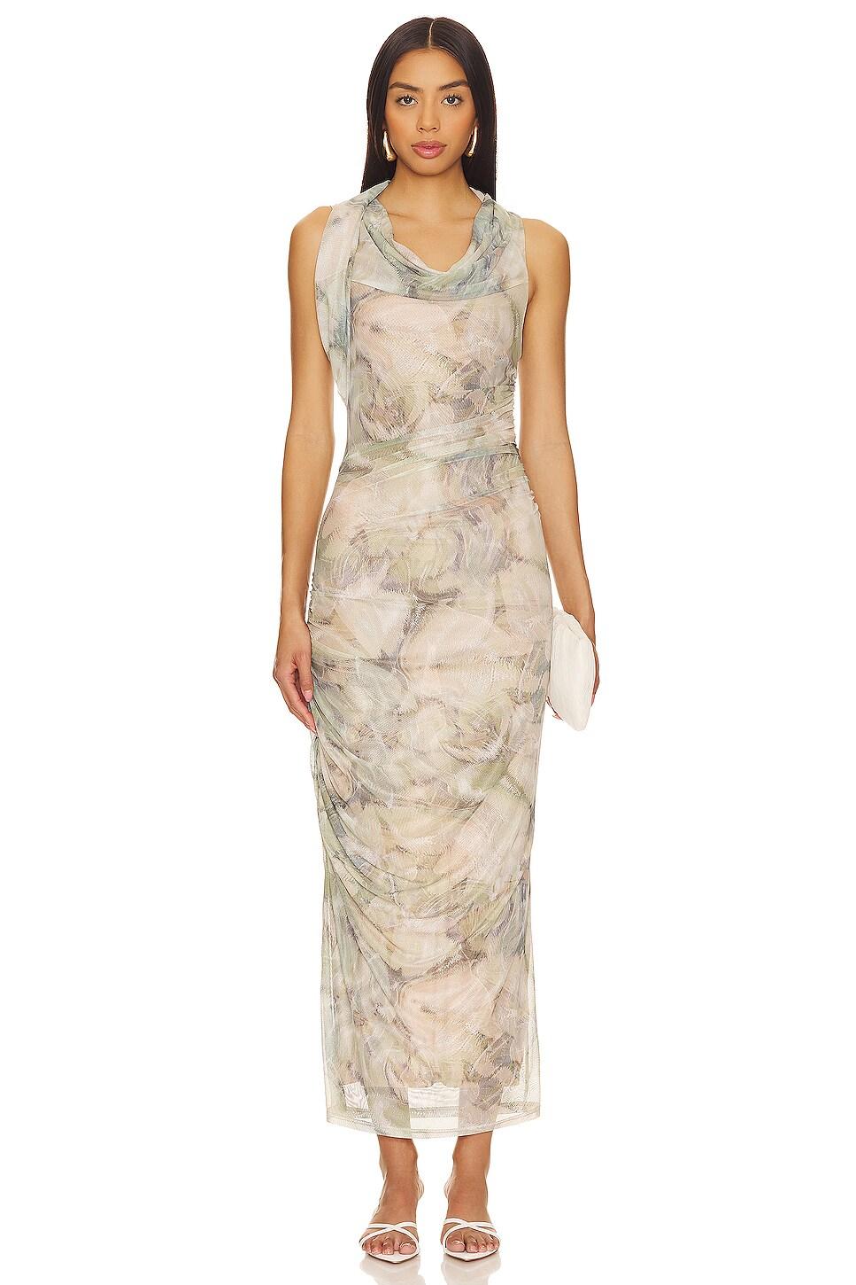 breslin mesh midi dress