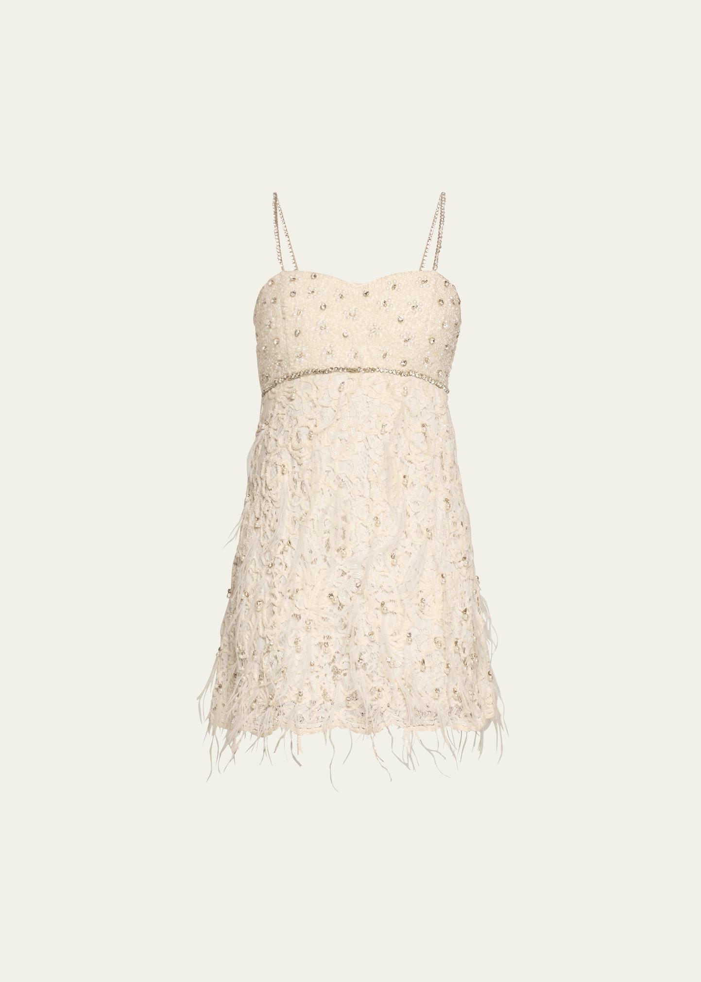 brianne embellished lace mini dress