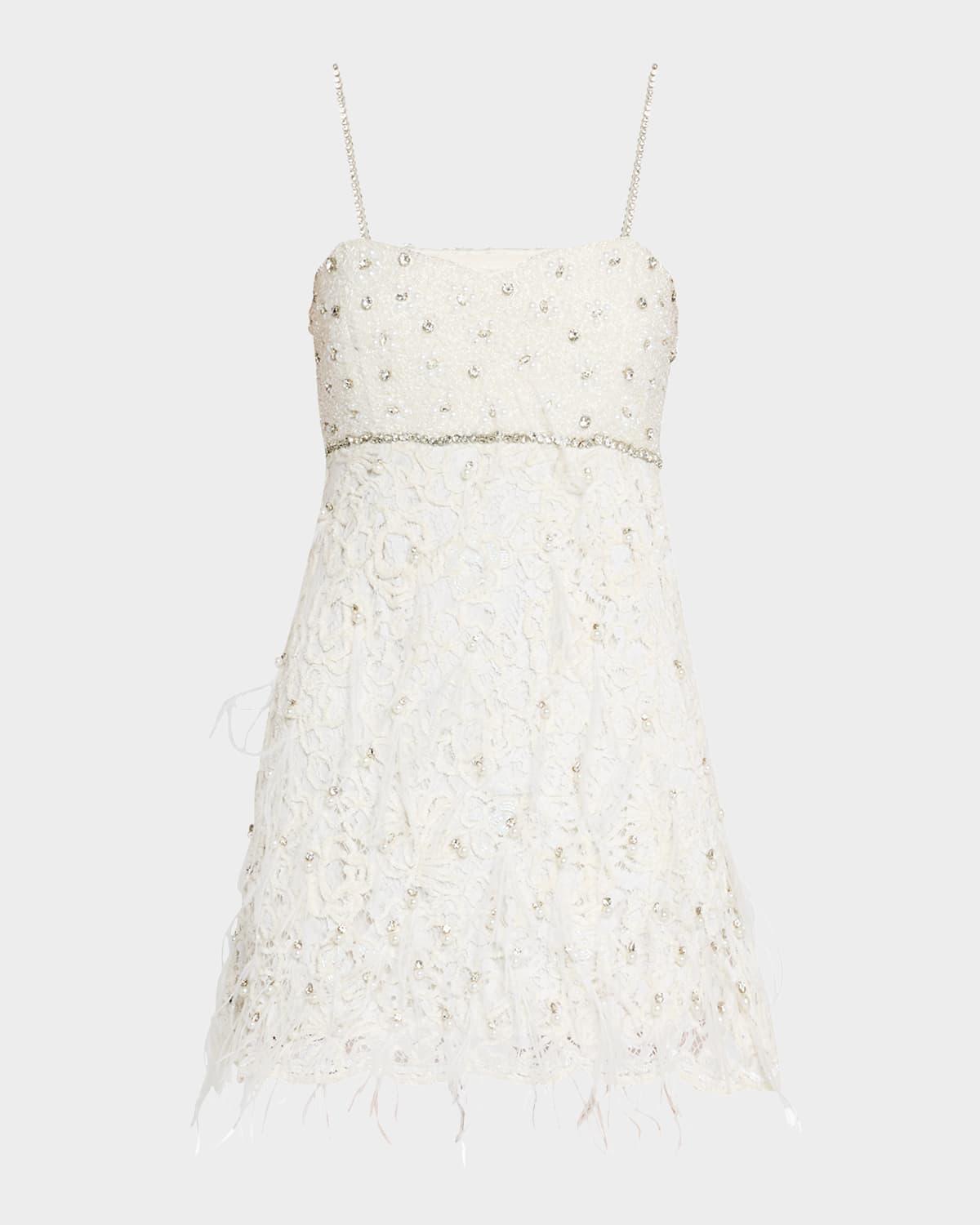 brianne embellished lace mini dress