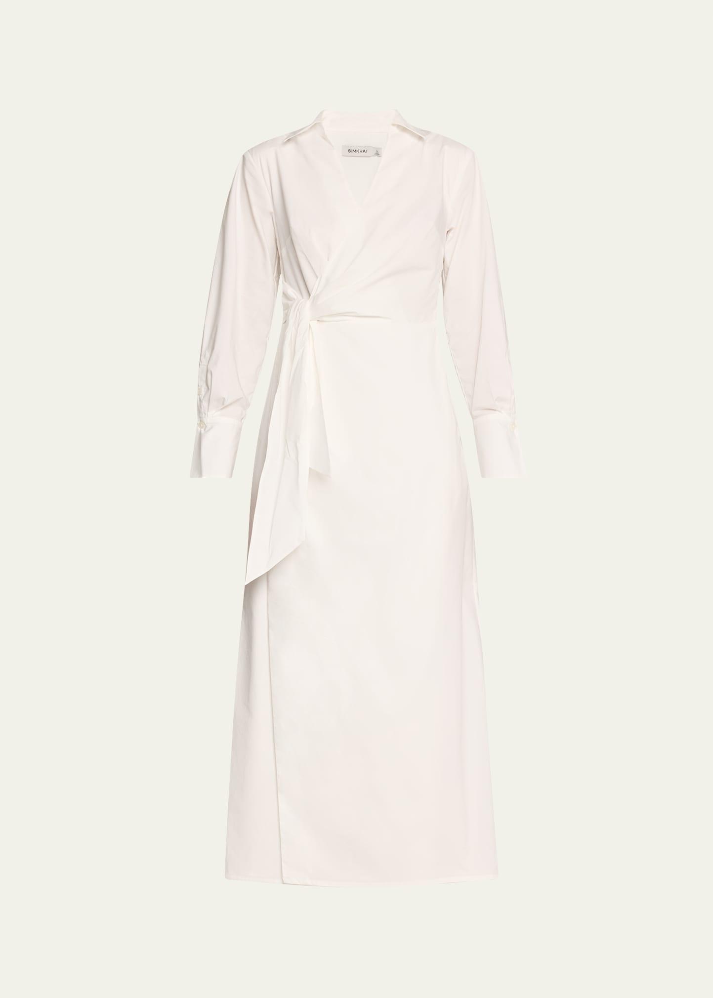 briar draped midi wrap dress