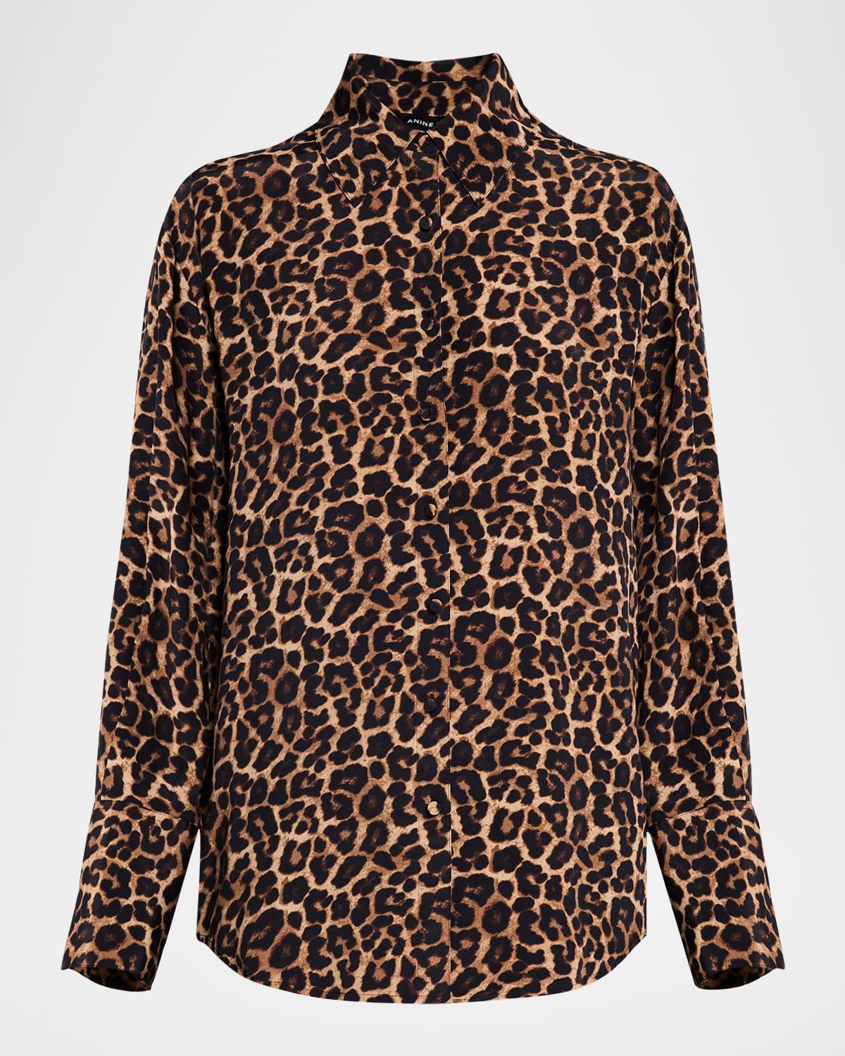 bridget leopard georgette blouse
