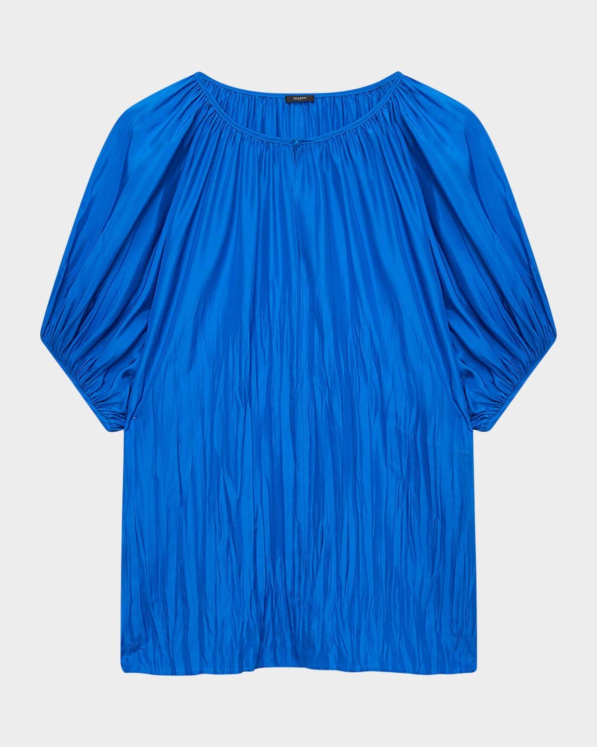 briela crinkled habotai silk blouse