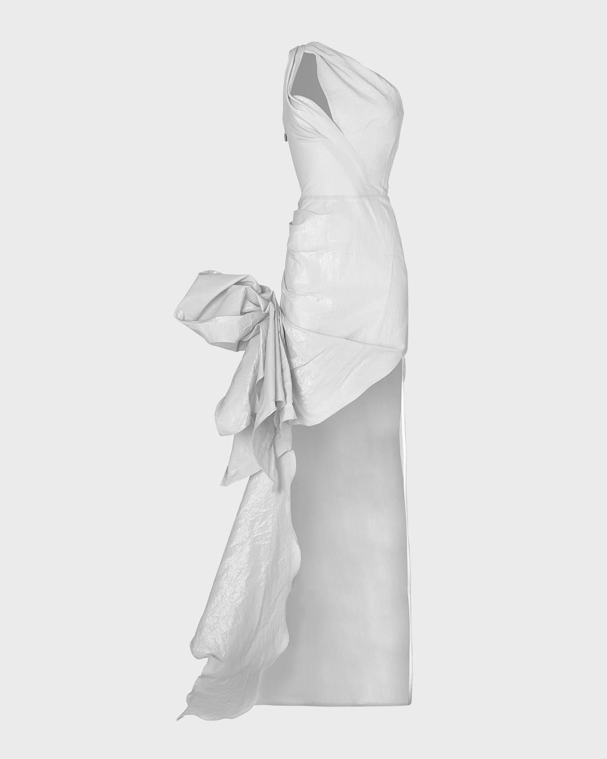brightness cutout rosette high-low gown