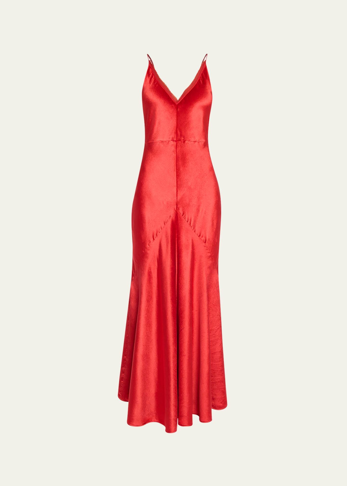 brigita silk velvet slip dress