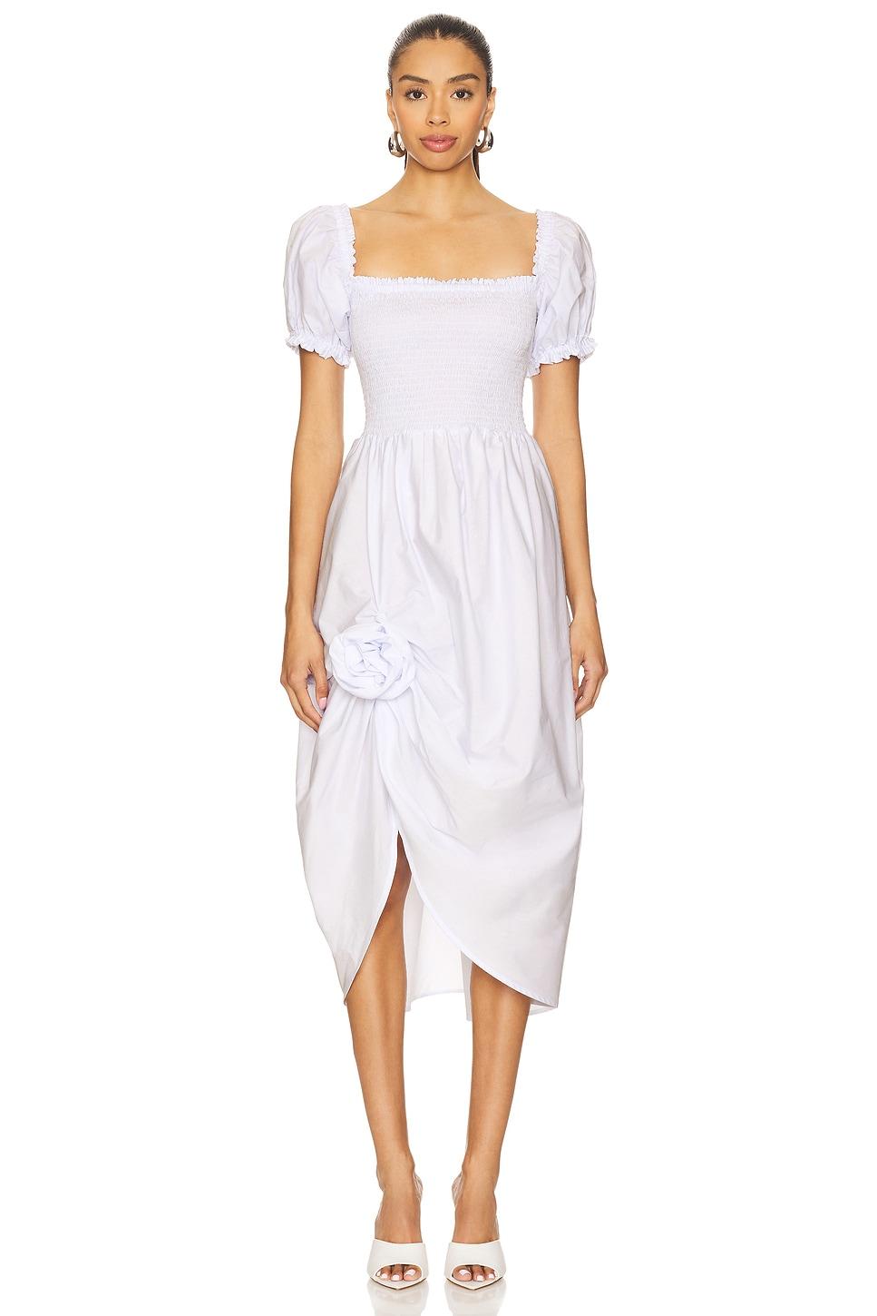brigitte cotton dress with rose detail