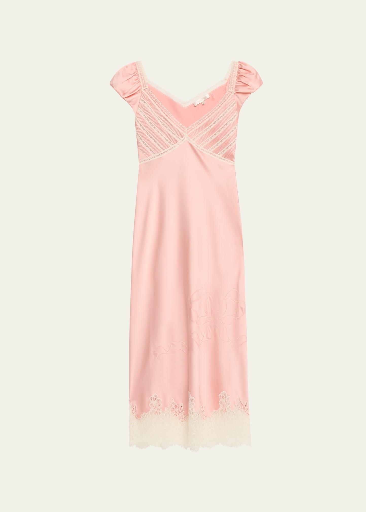 brinkley satin midi dress