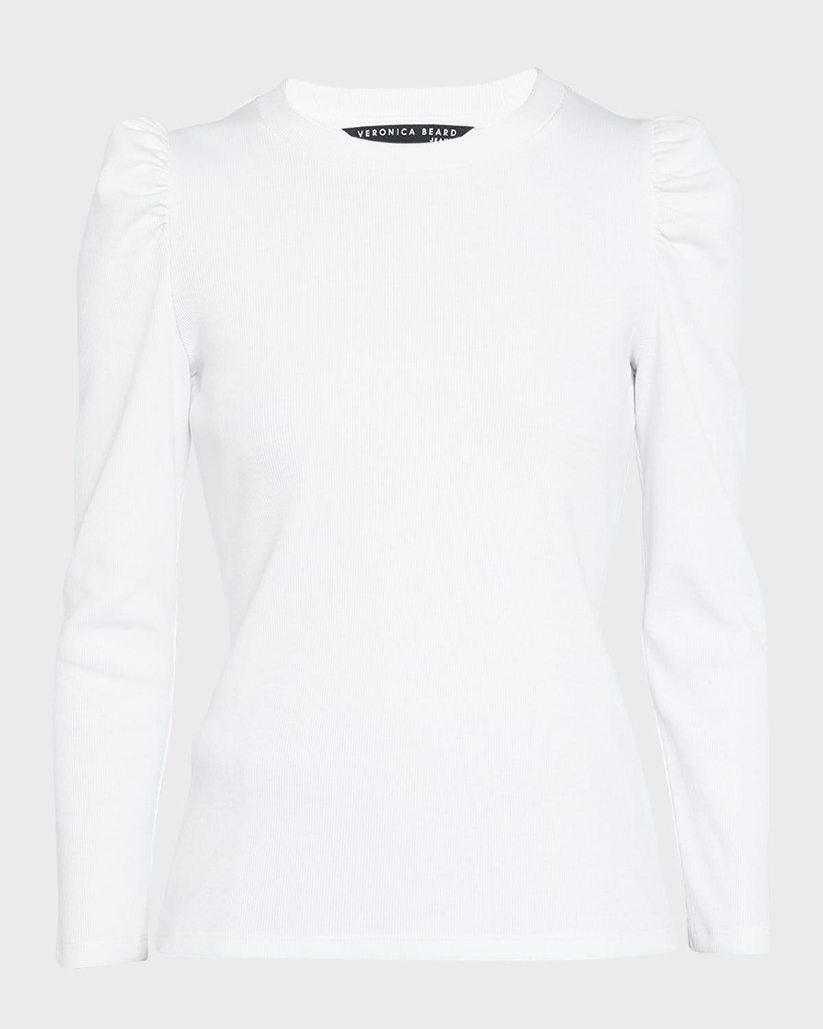 britney puff-sleeve cotton top