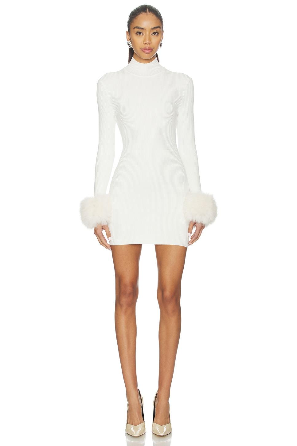britt faux fur cuff mini dress