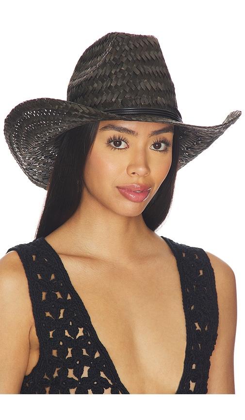 brixton houston ii straw cowboy hat in black.