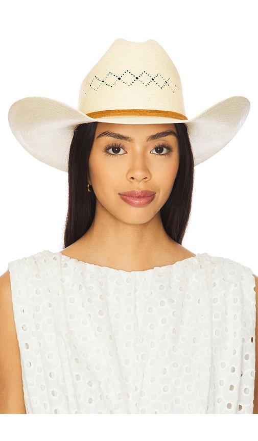 brixton laredo panama straw cowboy hat in neutral.