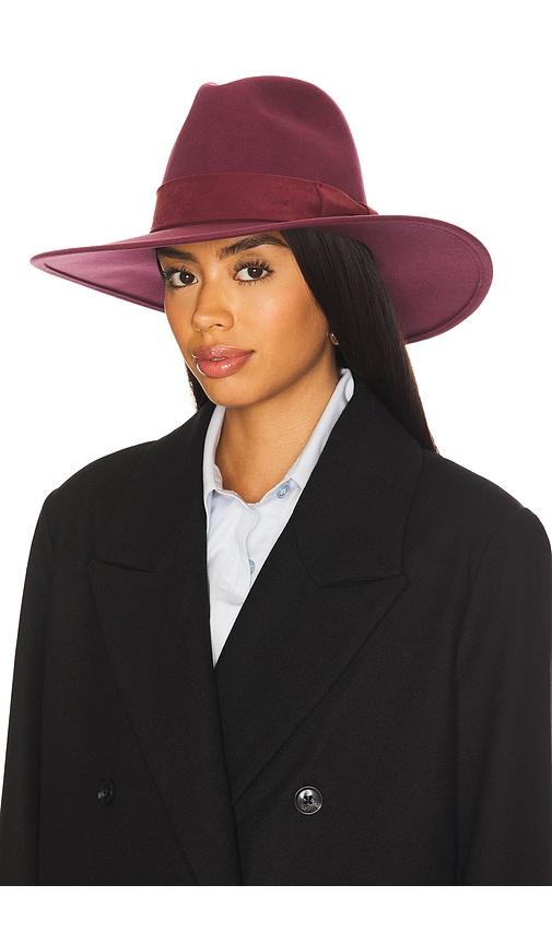 brixton layton comfort fedora in burgundy.