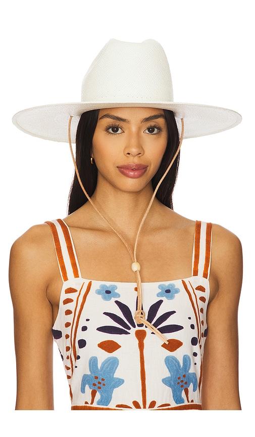 brixton marina panama lifeguard hat in white.