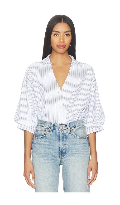 brochu walker kate shirt in blue,white.