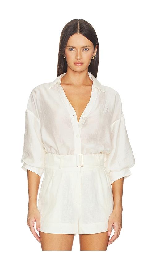 brochu walker kate voile shirt in cream.