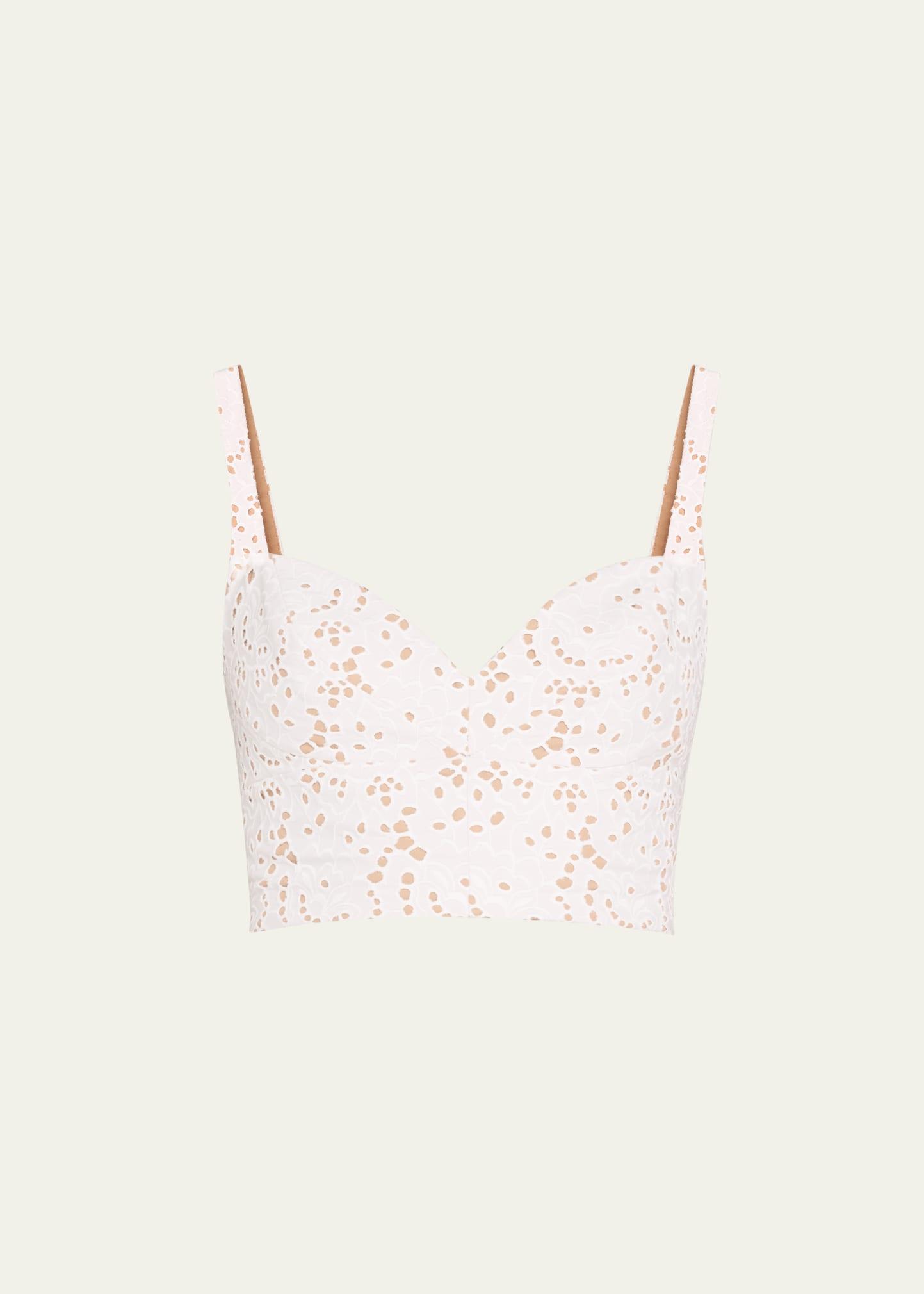 broderie anglaise crop bustier top
