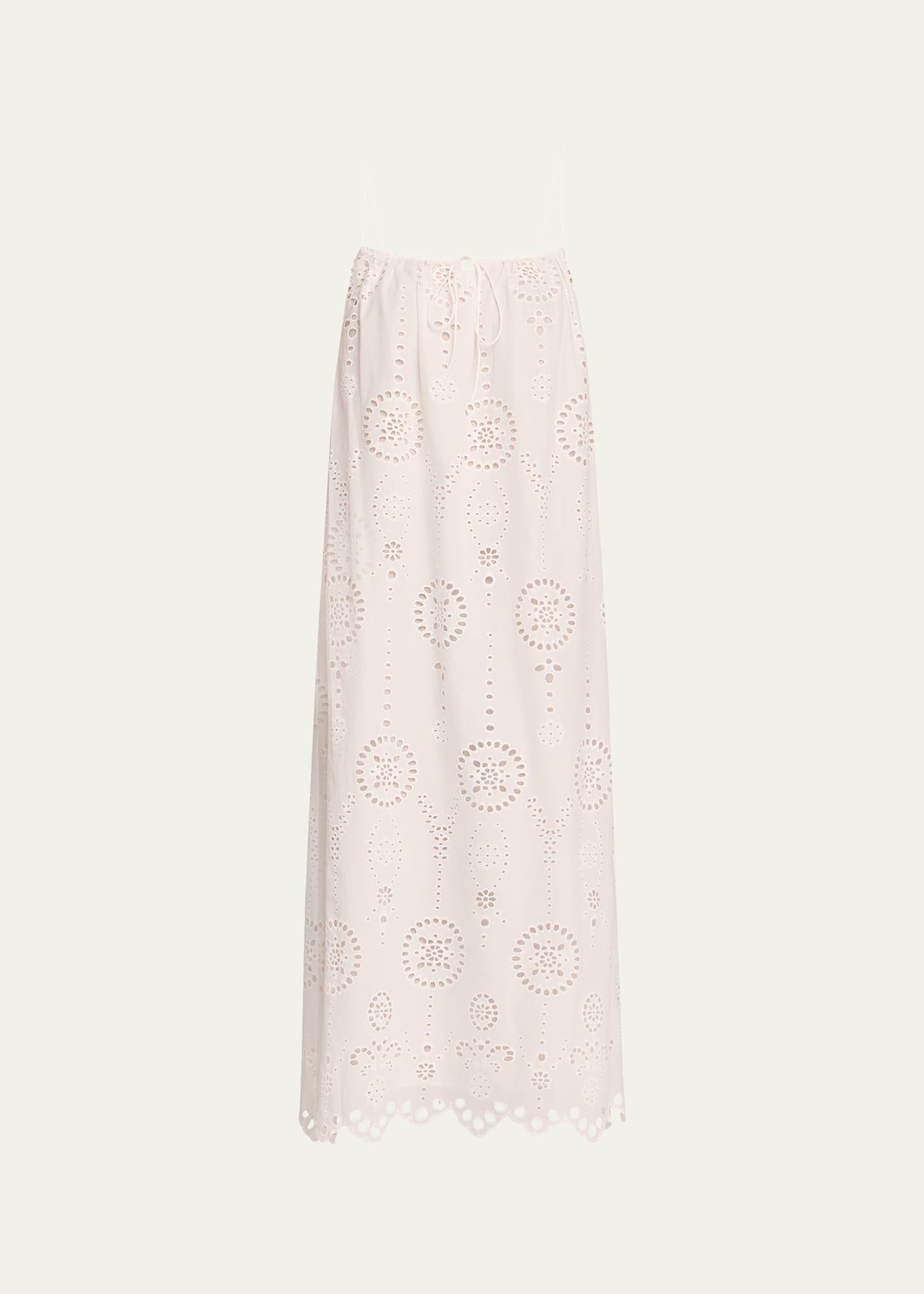 broderie cami midi dress