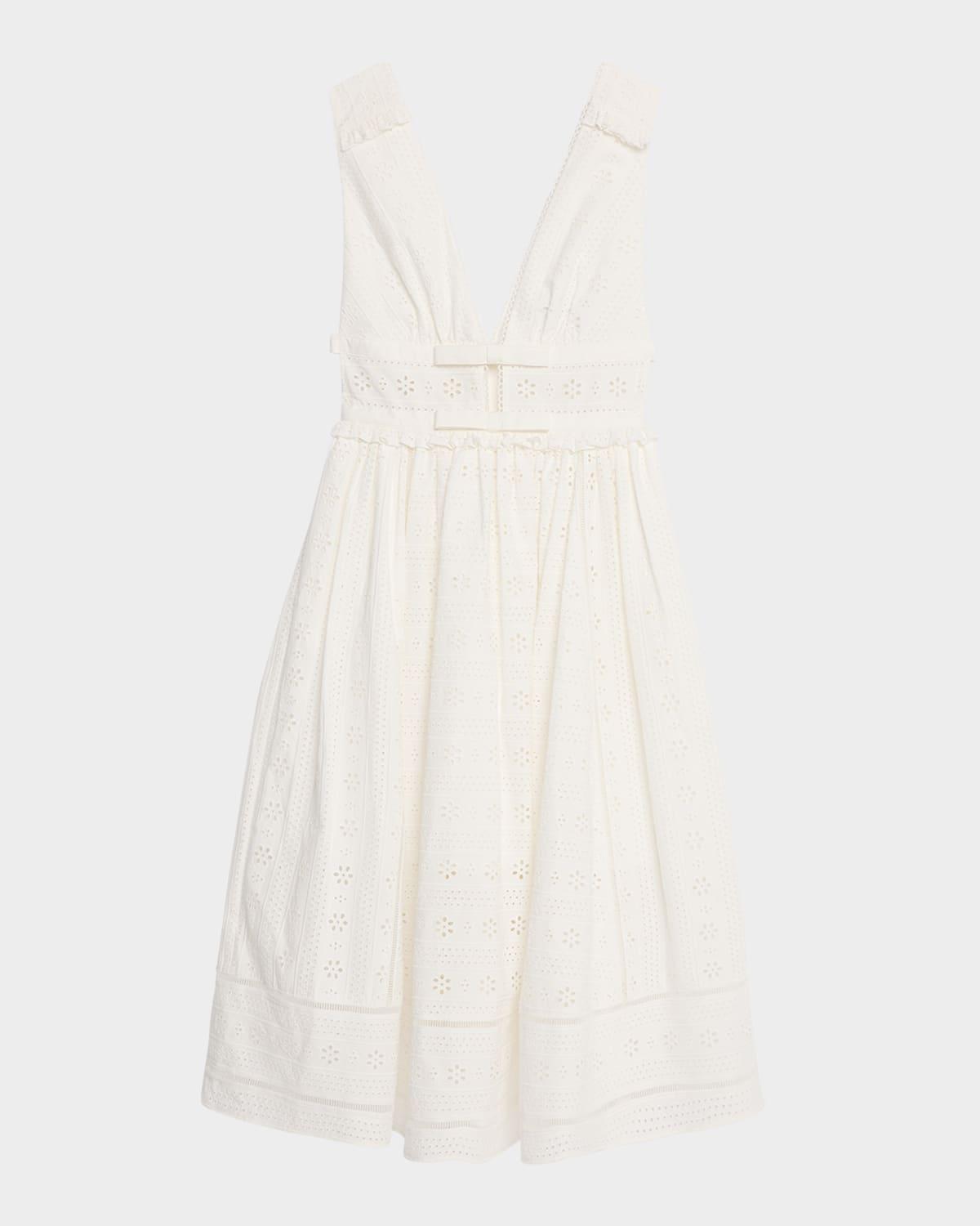 broderie cotton midi dress