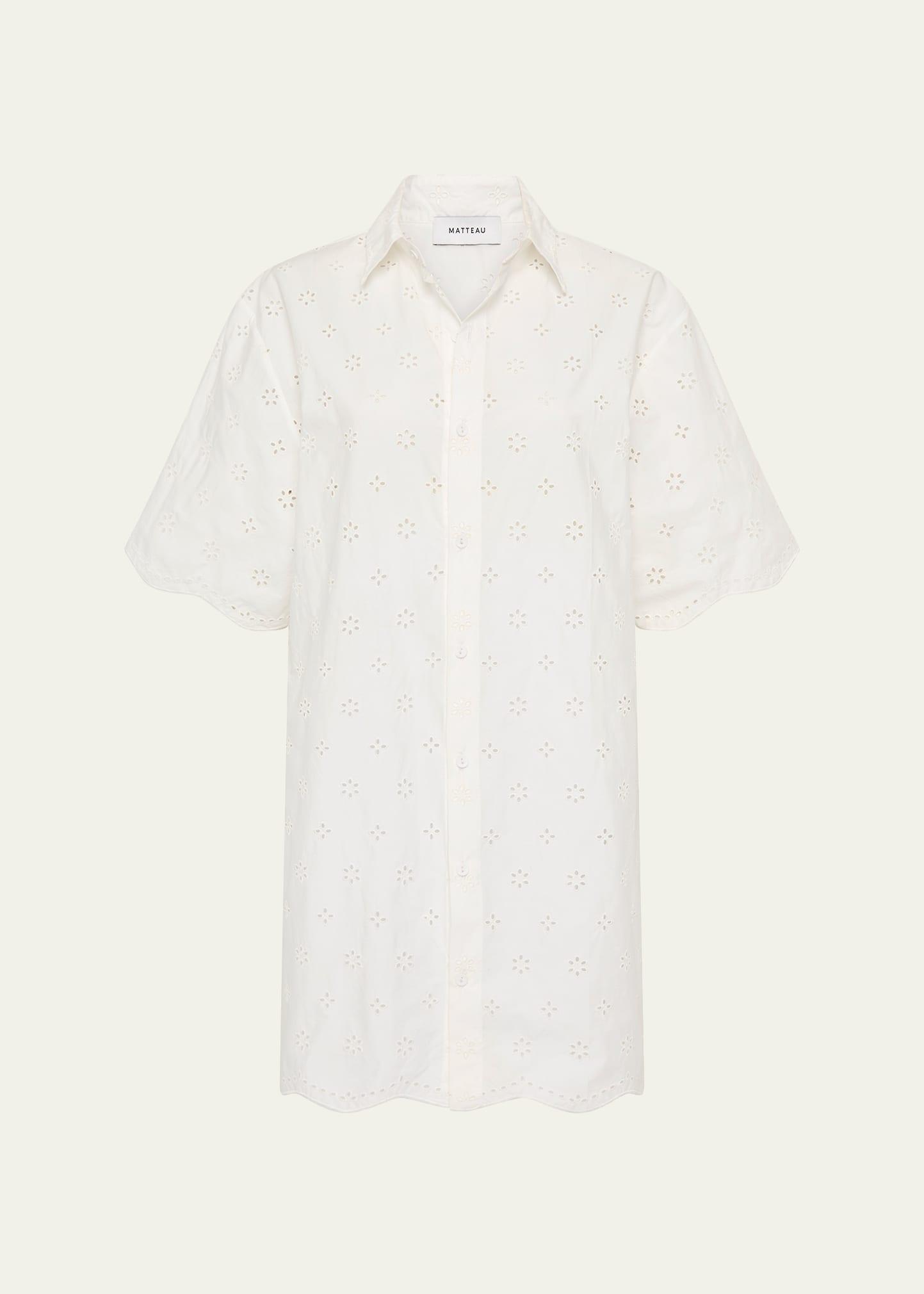 broderie mini shirtdress