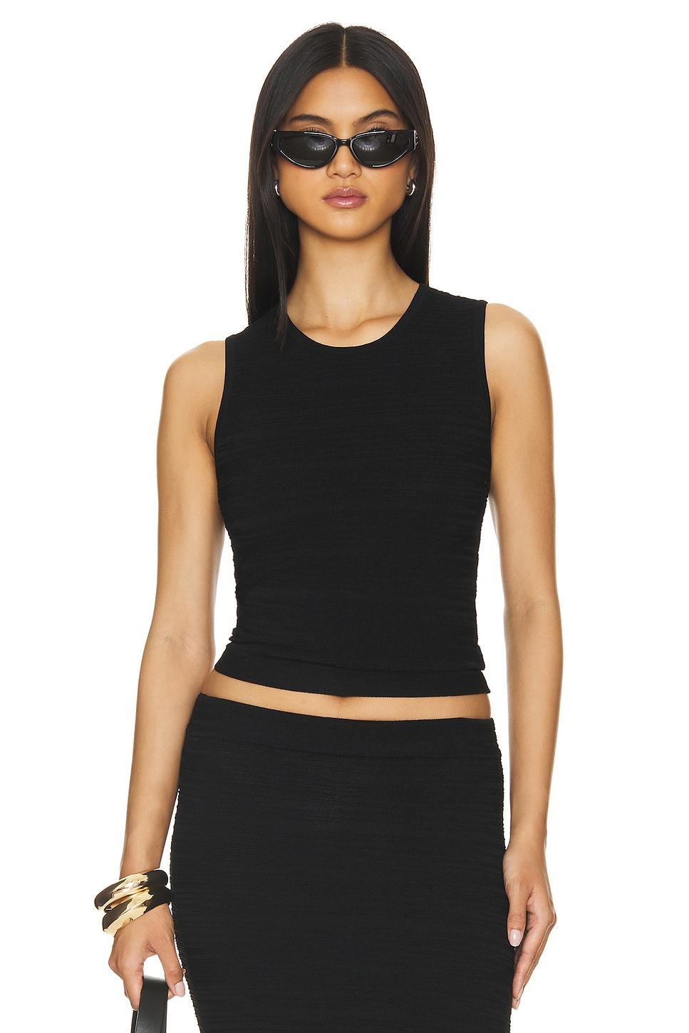 broken stitch crop tank