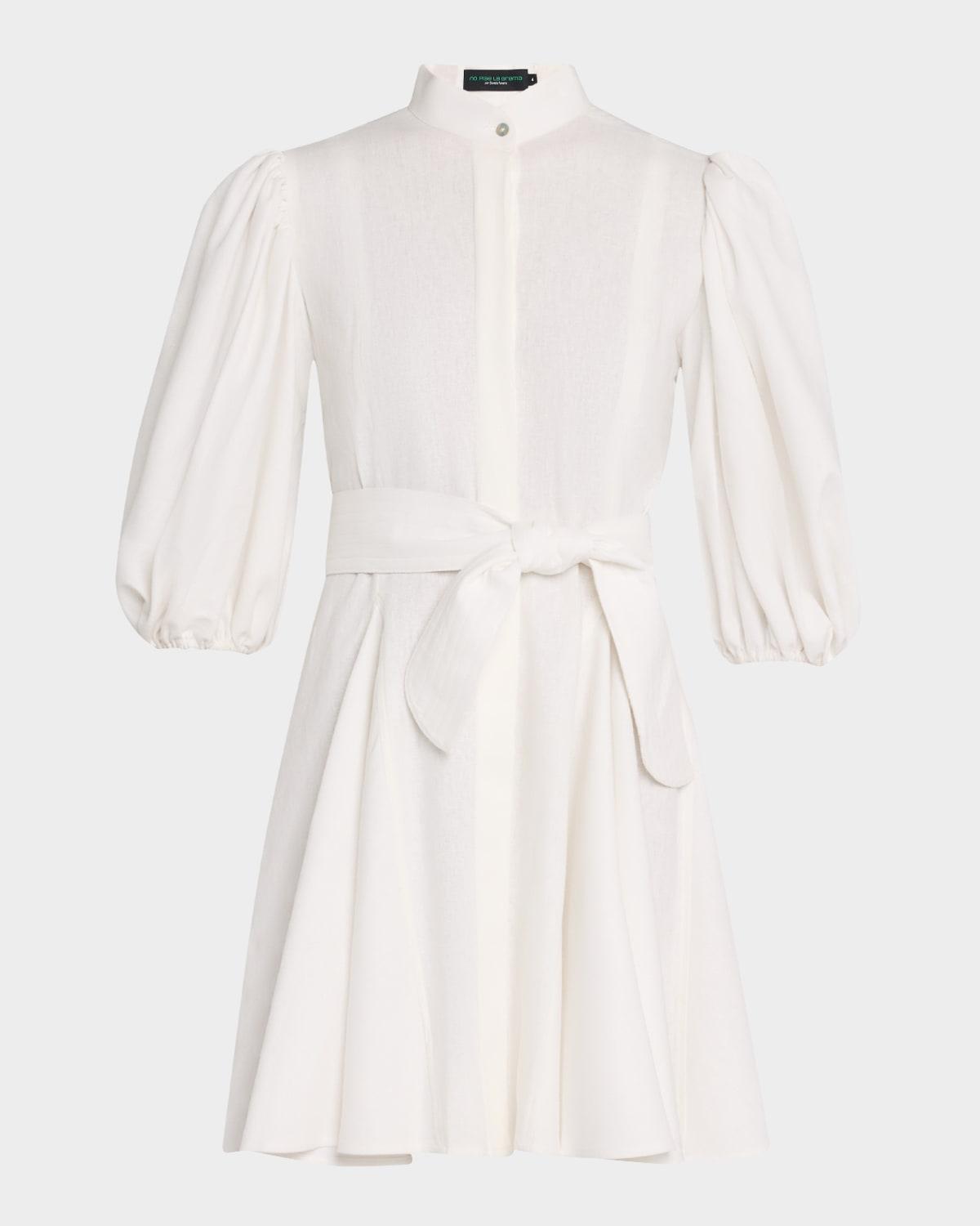 bromelia linen mini shirtdress