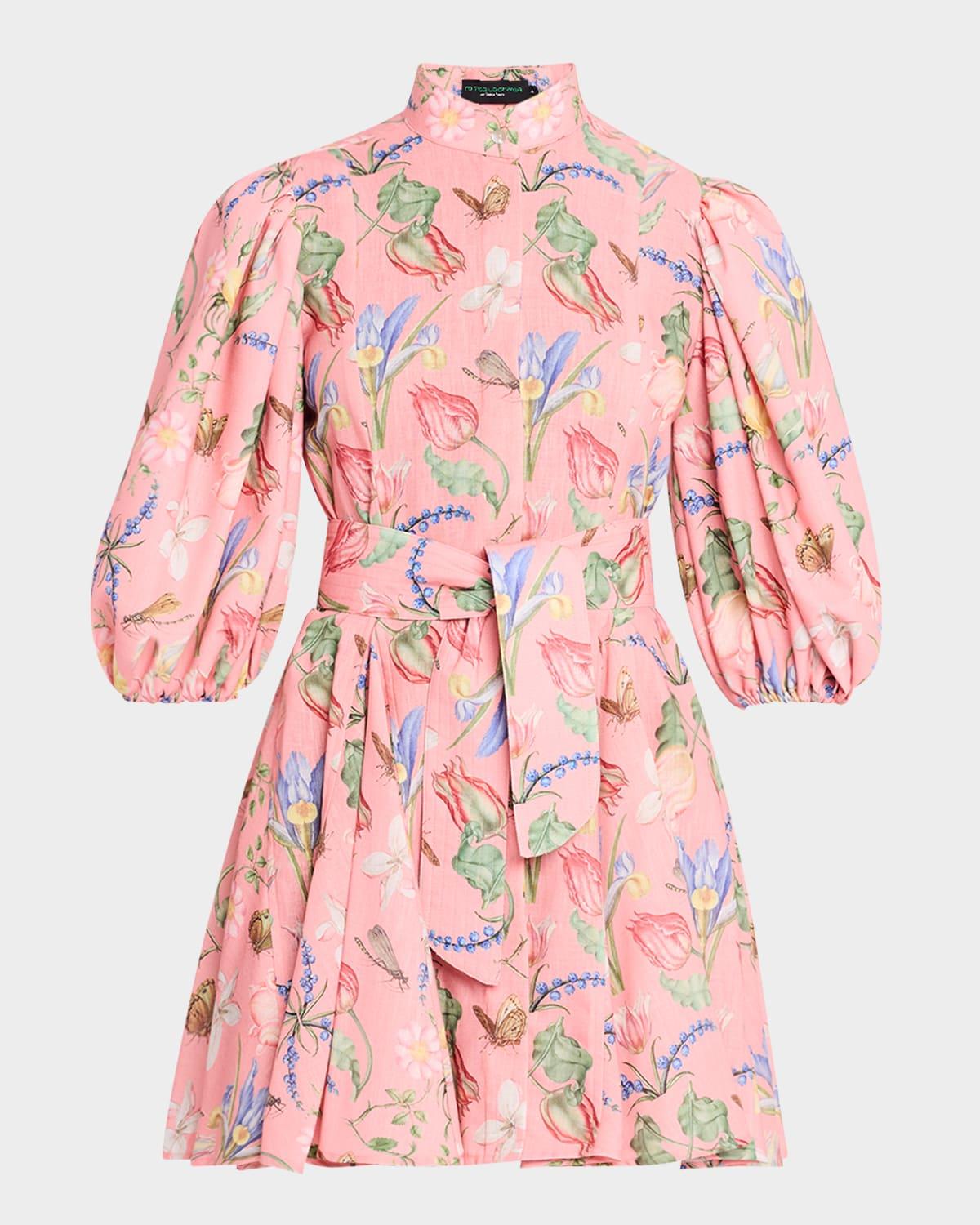 bromelia linen mini shirtdress