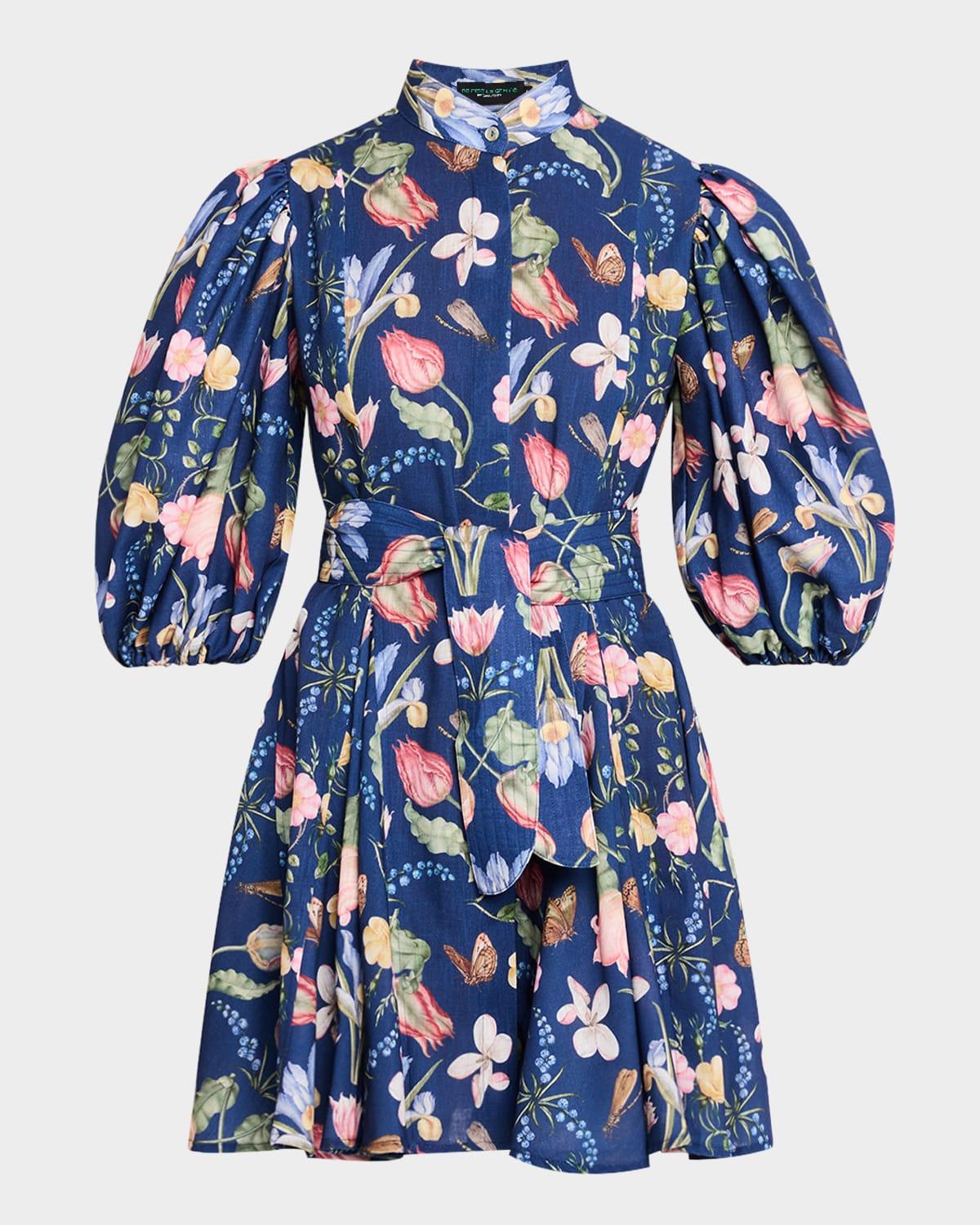 bromelia linen mini shirtdress