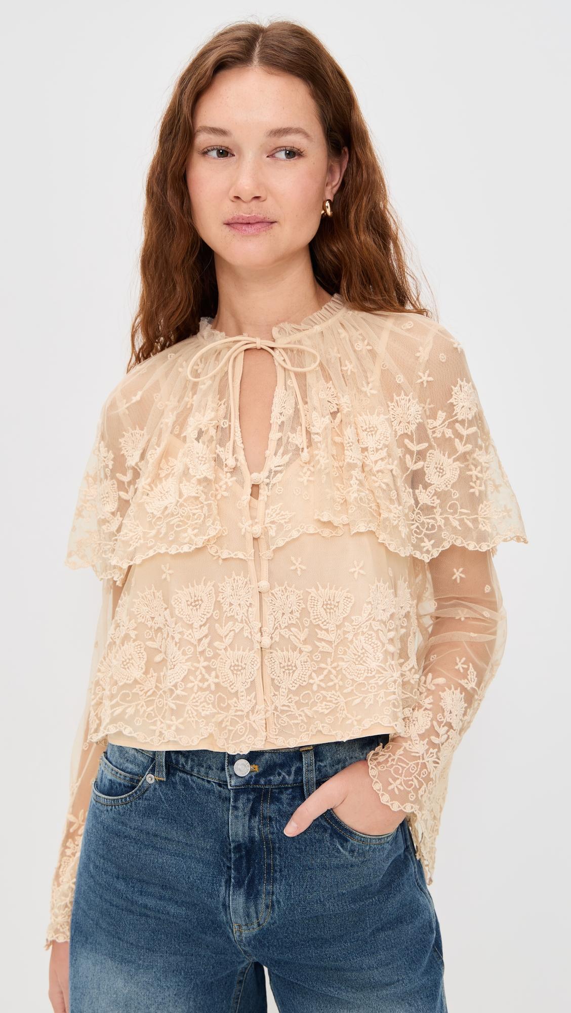 bronte embroidered long sleeve top