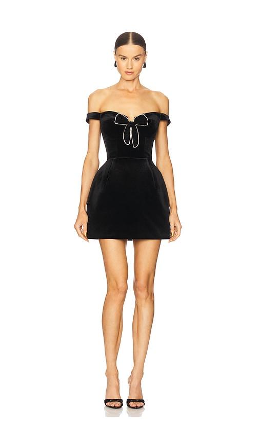 bronx and banco anita off the shoulder mini dress in black.
