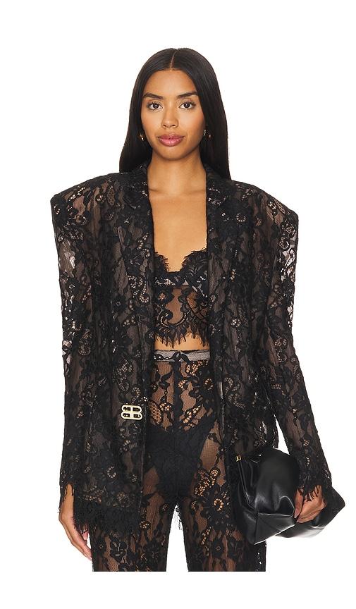 bronx and banco capri lace blazer in black.