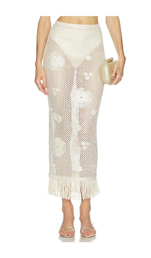 bronx and banco crochet mila skirt in cream.