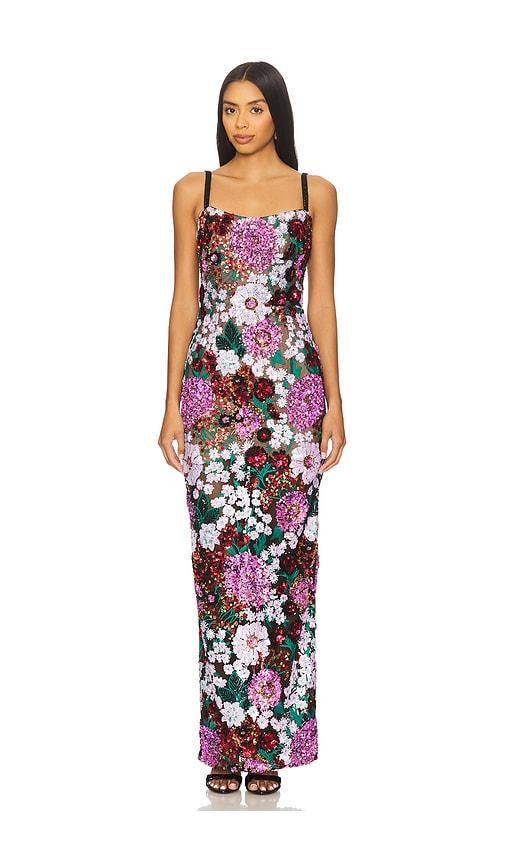 bronx and banco dahlia gown in purple.