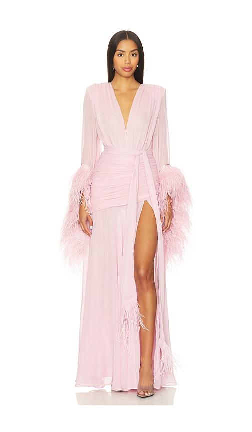 bronx and banco geisha maxi dress in pink.