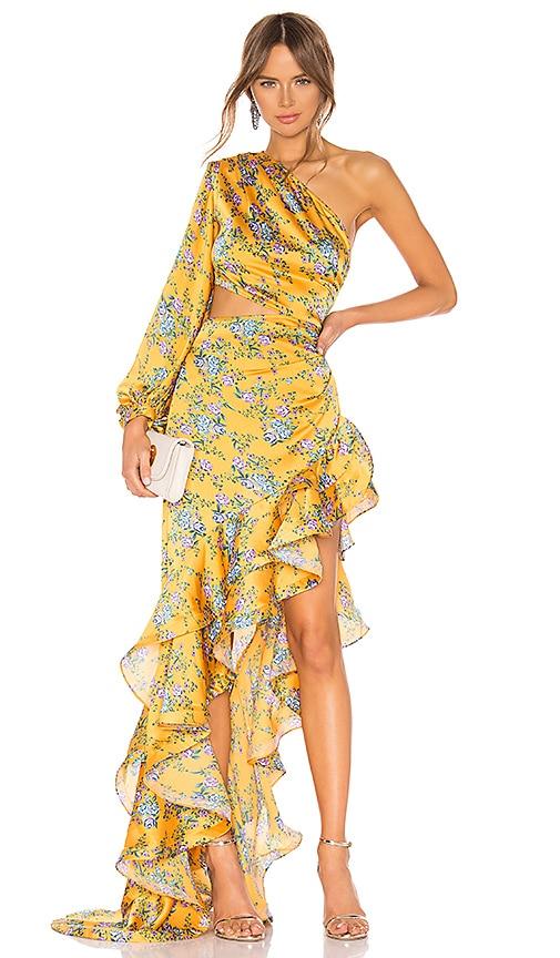 bronx and banco hanna gown in yellow.