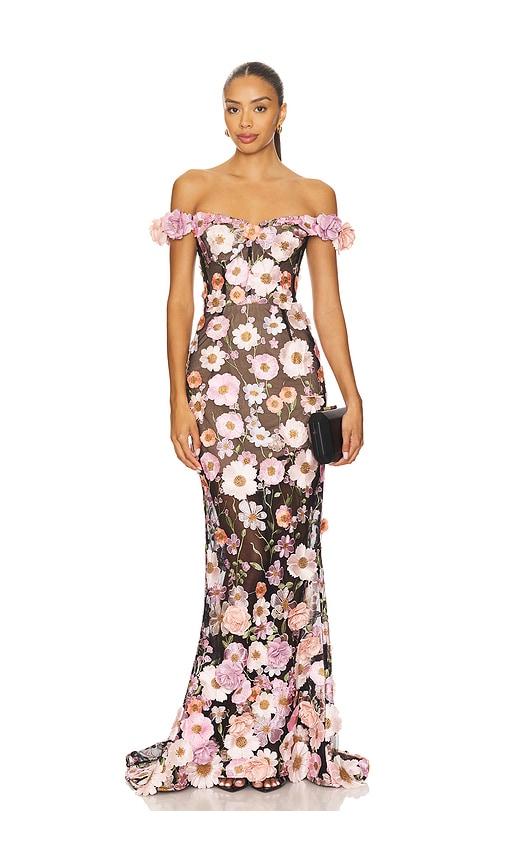 bronx and banco jasmine gown in black.