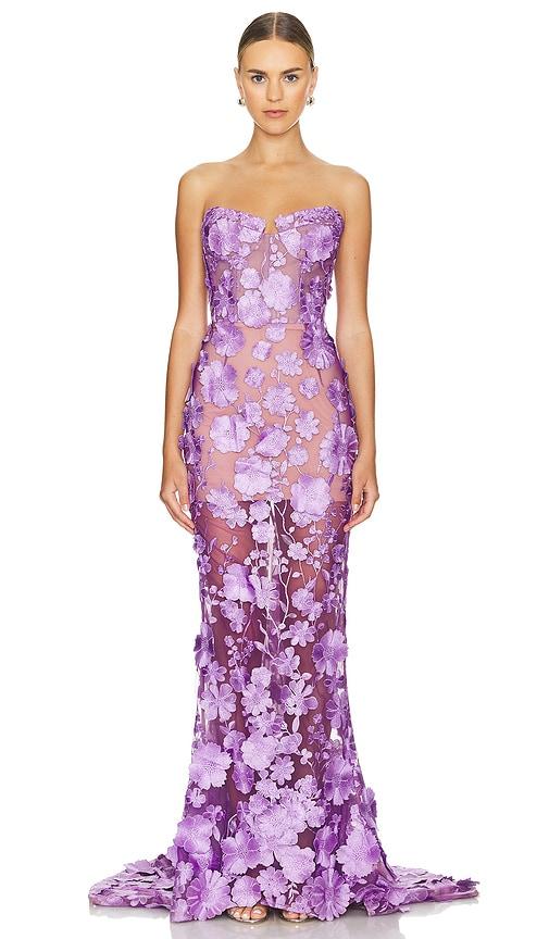 bronx and banco jasmine gown in fuchsia.